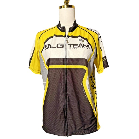 Louis Garneau LG Team Race Series Yellow Black Cycling Jersey Large 0030 - Picture 1 of 8